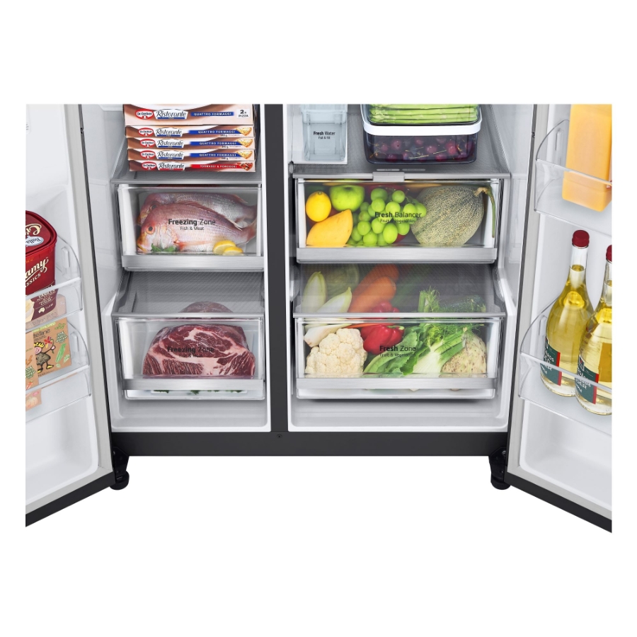 LG GSGV81EPLL Side-by-Side mit InstaView 635 Liter  NoFrost Eis-, Crushed Ice- und Wasserspender 