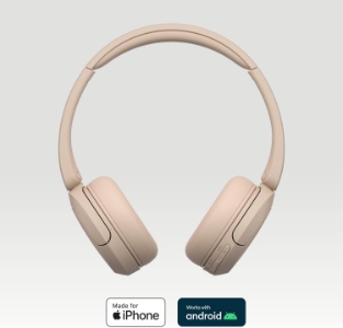 Sony WH-CH520C Kabellose Bluetooth-Kopfhörer Beige 
