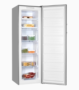 Exquisit GS271-NF-H-040D Gefrierschrank Inox-Look HxBxT:170,5x54,0x60,0