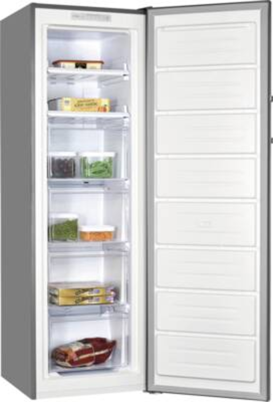 Exquisit GS271-NF-H-040D Gefrierschrank Inox-Look HxBxT:170,5x54,0x60,0