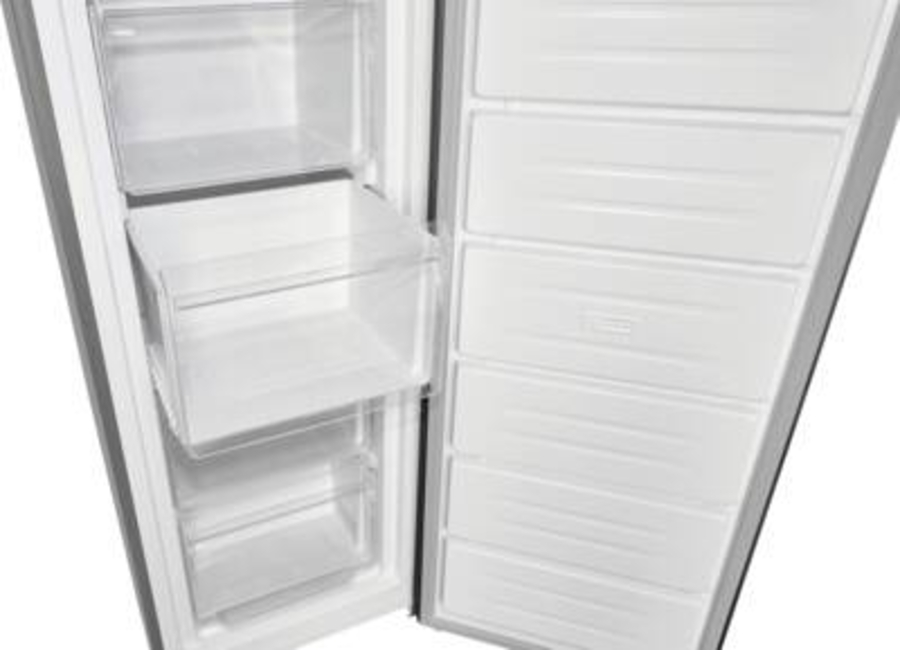 Exquisit GS271-NF-H-040D Gefrierschrank Inox-Look HxBxT:170,5x54,0x60,0