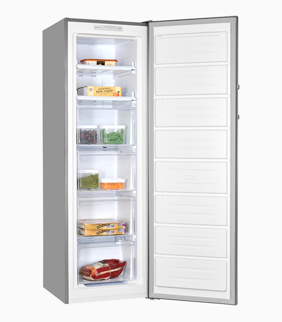 Exquisit GS271-NF-H-040D Gefrierschrank Inox-Look HxBxT:170,5x54,0x60,0