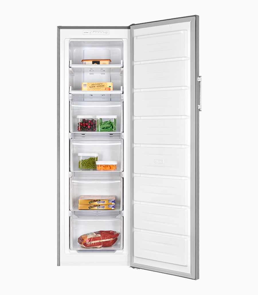 Exquisit GS271-NF-H-040D Gefrierschrank Inox-Look HxBxT:170,5x54,0x60,0