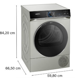Siemens WQ46B2DX40 iQ700, Wärmepumpen-Trockner, 9 kg, Silber-inox 