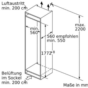 Bosch KIF82PFE0 Serie 8  Einbau-Kühlschrank mit Gefrierfach  Festtür