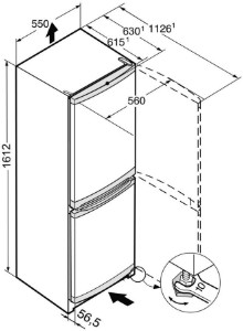 Liebherr CUkw 2831  Kühl-/Gefrierkombination Stand Kiwigrün HxBxT:161,2 cm x 55 cm x 63 cm 