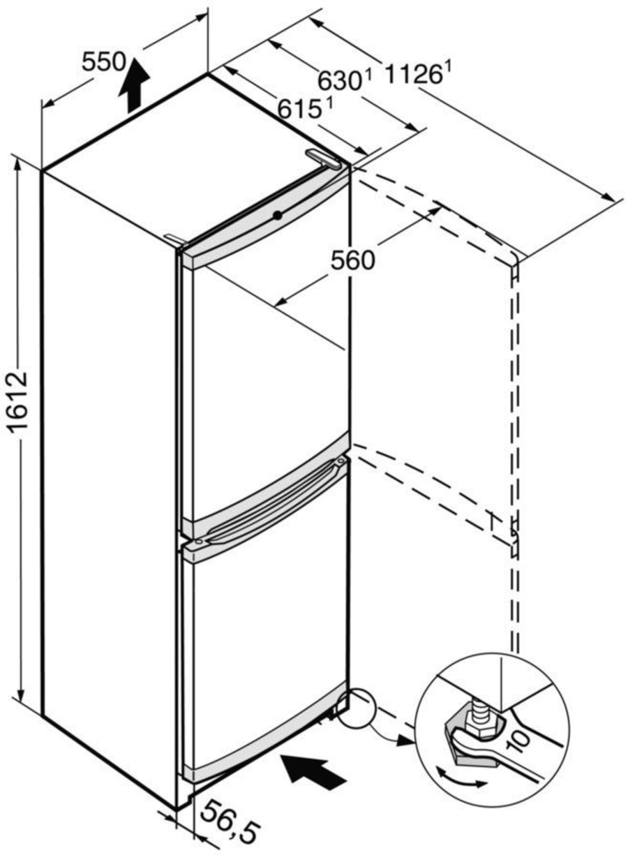 Liebherr CUkw 2831  Kühl-/Gefrierkombination Stand Kiwigrün HxBxT:161,2 cm x 55 cm x 63 cm 
