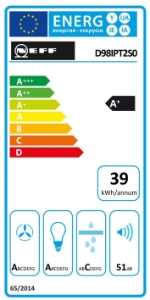 Neff D98IPT2S0 N90 Wandesse, 90 cm Klarglas schwarz  