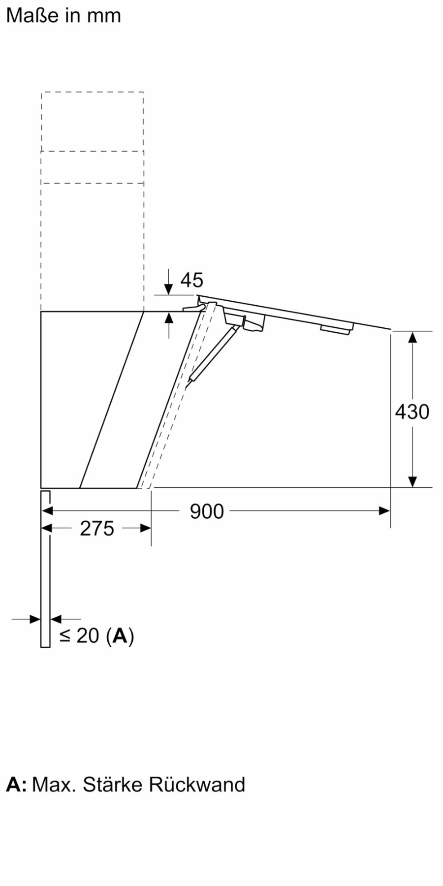 Neff D98IPT2S0 N90 Wandesse, 90 cm Klarglas schwarz  