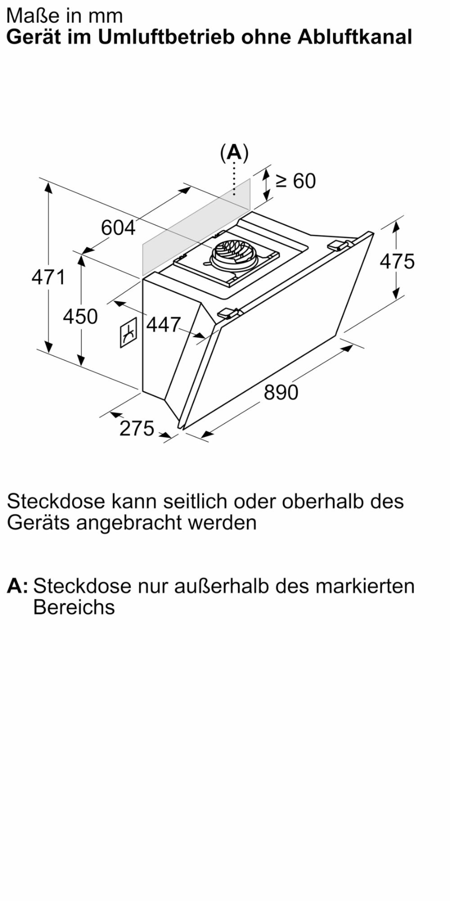 Neff D98IPT2S0 N90 Wandesse, 90 cm Klarglas schwarz  
