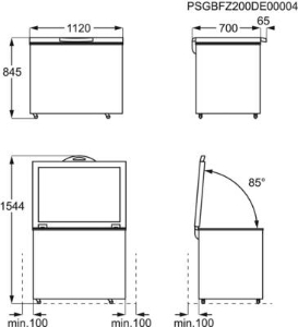 AEG AHB531D1LW Gefriertruhe / 308 L / LowFrost  weniger Eisbildung / Temperaturalarm / Rollen 