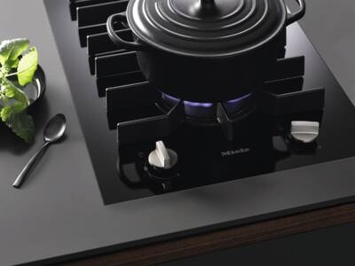 Miele CS 7102-1 FL Kochfeld Einbau Gas Schwarz 40 cm Schwarz-Glas