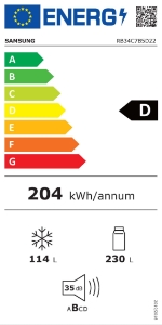Samsung RB34C7B5D22 Bespoke Kühl-Gefrierkombination schwarz NoFrost,344 Liter