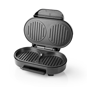 Nedis KAHM100BK Hamburger Macher 1000 W | 23.5 x 10.5 cm   Automatischer Temperaturkontrolle 