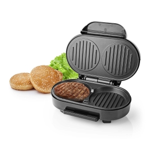 Nedis KAHM100BK Hamburger Macher 1000 W | 23.5 x 10.5 cm   Automatischer Temperaturkontrolle 