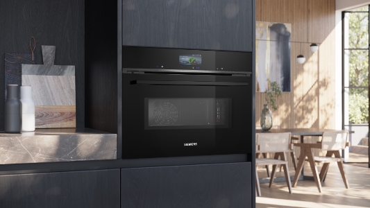 Siemens CM776GKB1  Einbau Kompaktbackofen mit Mikrowelle Schwarz Gerätemaße (HxBxT): 455 x 595 x 548 mm