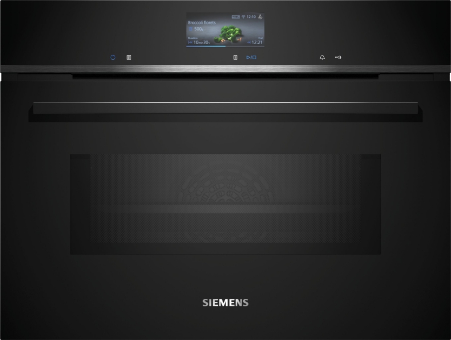 Siemens CM776GKB1  Einbau Kompaktbackofen mit Mikrowelle Schwarz Gerätemaße (HxBxT): 455 x 595 x 548 mm
