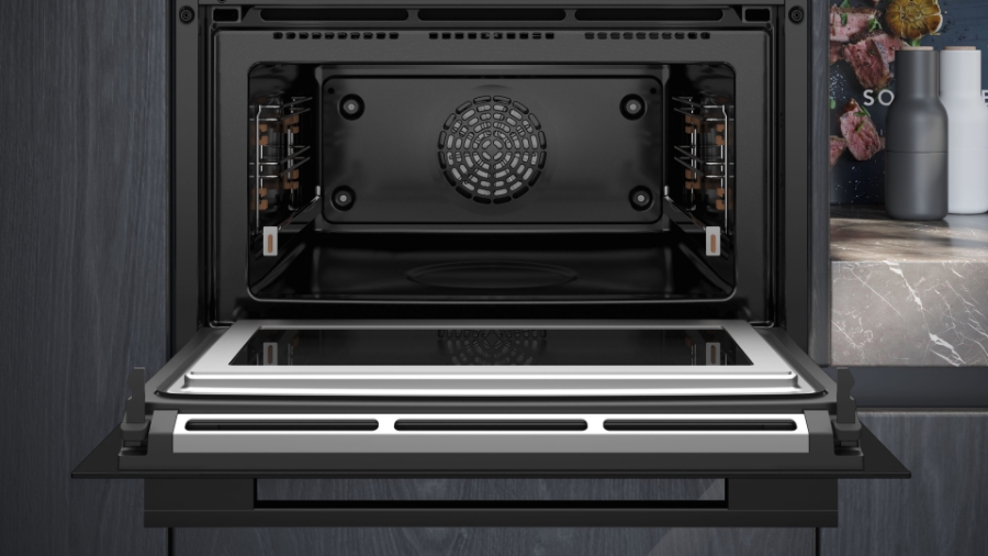 Siemens CM776GKB1  Einbau Kompaktbackofen mit Mikrowelle Schwarz Gerätemaße (HxBxT): 455 x 595 x 548 mm