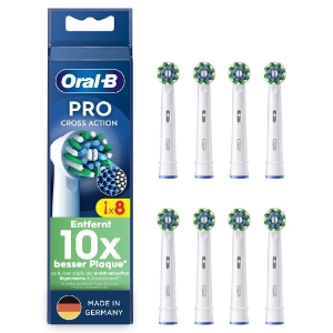 Oral-B Aufsteckbürsten Pro CrossAction 8er,  für elektrische Zahnbürste, X-förmige Borsten