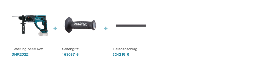 Makita DHR202Z Akku-Bohrhammer LXT 18 V • SDS-Plus • 20 mm • 2,0 J