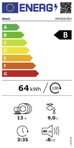 Bosch SMV6ZBX03D Select Line Serie 6 Vollintegriert Geschirrspüler   60 cm, Home Connect,Restzeitprojektion (TimeLight)