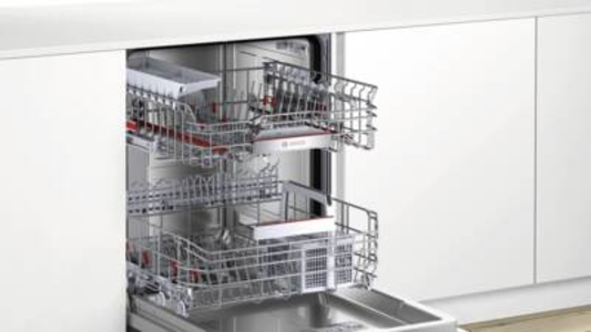Bosch SMU4EBS01D Serie 4  Unterbau-Geschirrspüler, 60 cm Edelstahl,Home Connect,SpeedPerfect+