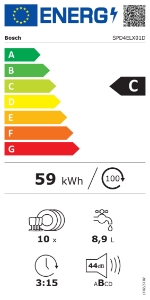 Bosch SPD4ELX01D Serie 4 Vollintegrierter Geschirrspüler, 45 cm Home Connect,Statusprojektion (InfoLight)