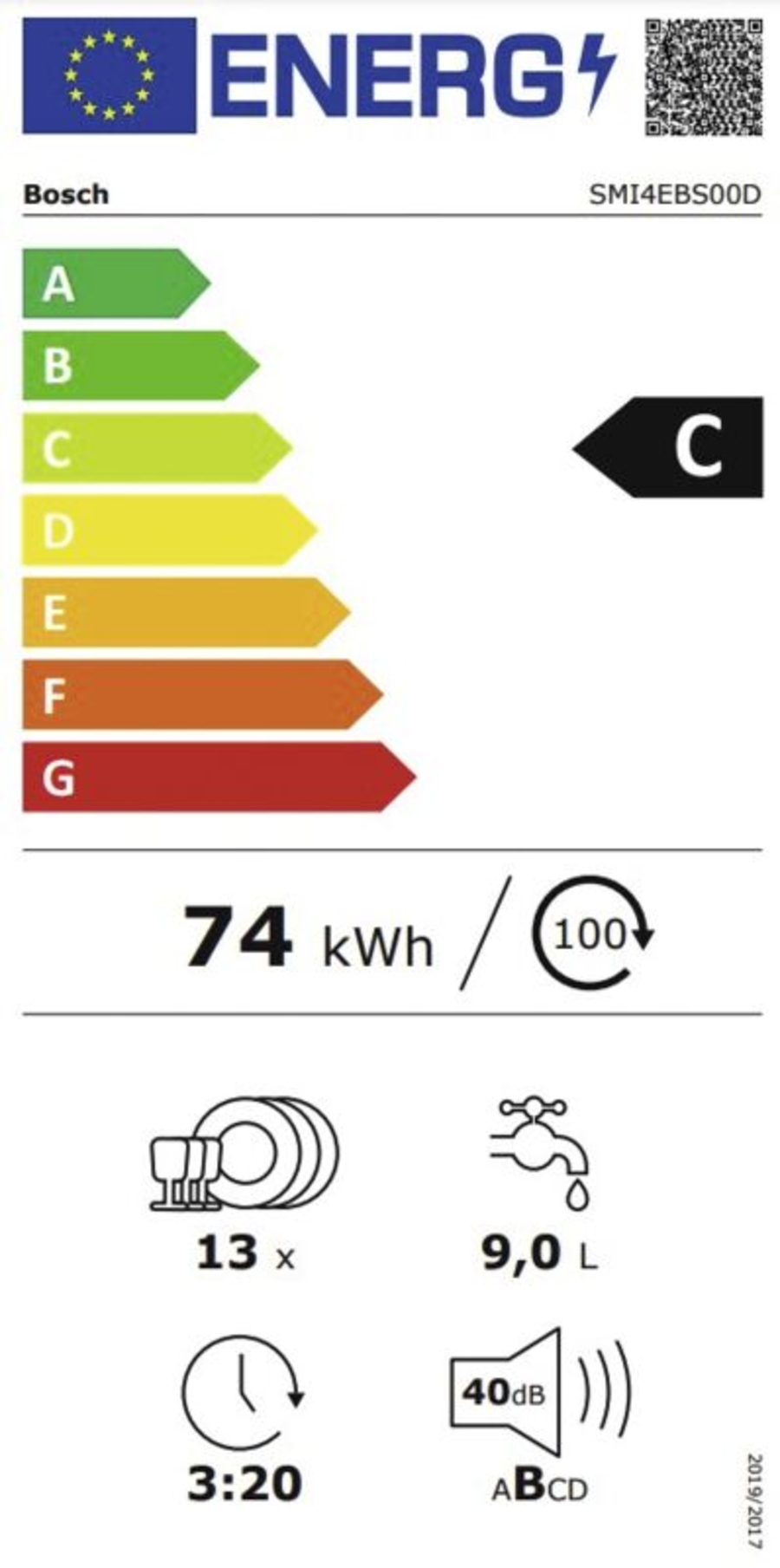 Bosch SMI4EBS00D Serie 4 Teilintegrierter Geschirrspüler  60 cm, Edelstahl, Home Connect