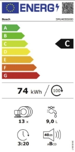 Bosch SMU4EBS00D Serie 4 Unterbau-Geschirrspüler, 60 cm, Edelstahl Home Connect