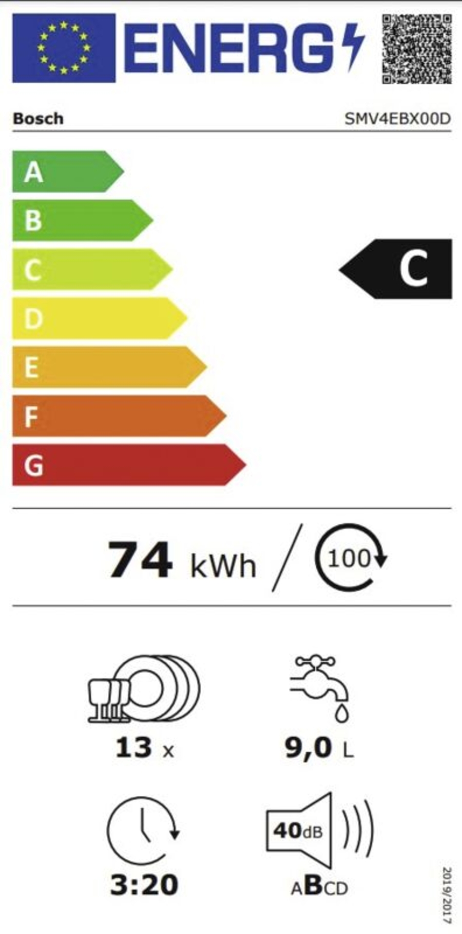 Bosch SMV4EBX00D Serie 4 Vollintegrierter Geschirrspüler, 60 cm Home Connect,Statusprojektion (InfoLight)