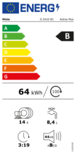 Miele G 5410 SC Active Plus Geschirrspüler Standgerät/Brillantweiß mit Besteckschublade