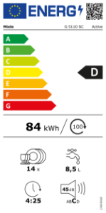 Miele G 5110 SC Geschirrspüler Standgerät/Brillantweiß 60 cm 