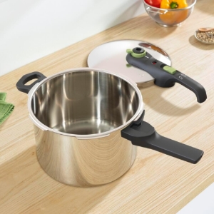 Tefal P2580703  Secure Trendy Schnellkochtopf 6 L 2-Stufen-Garregler: Intensivstufe 117°C, Schonstufe 112°C