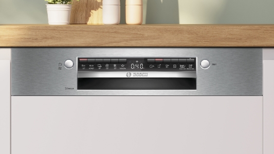 Bosch SMI4HVS00E Geschirrspüler Einbau teilintegriert 60 cm  Edelstahl mit Besteckschublade