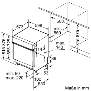 Bosch SMI4HVS00E Geschirrspüler Einbau teilintegriert 60 cm  Edelstahl mit Besteckschublade