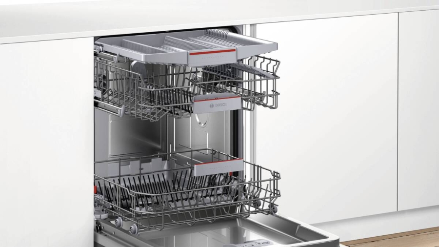 Bosch SMI4HVS00E Geschirrspüler Einbau teilintegriert 60 cm  Edelstahl mit Besteckschublade