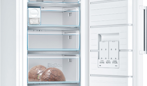 Bosch GSN51AWCV Serie 6 Freistehender Gefrierschrank, 161 x 70 cm  NoFrost,Weiss