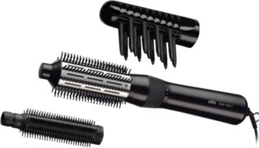Braun Haircare AS330E Warmluft-Luckenbürste, 400W, Maxi-Lockenbürste Haarstyling Schwarz