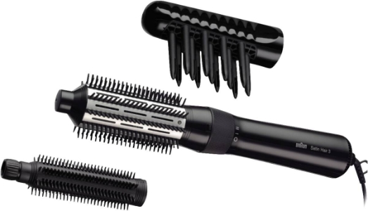 Braun Haircare AS330E Warmluft-Luckenbürste, 400W, Maxi-Lockenbürste Haarstyling Schwarz