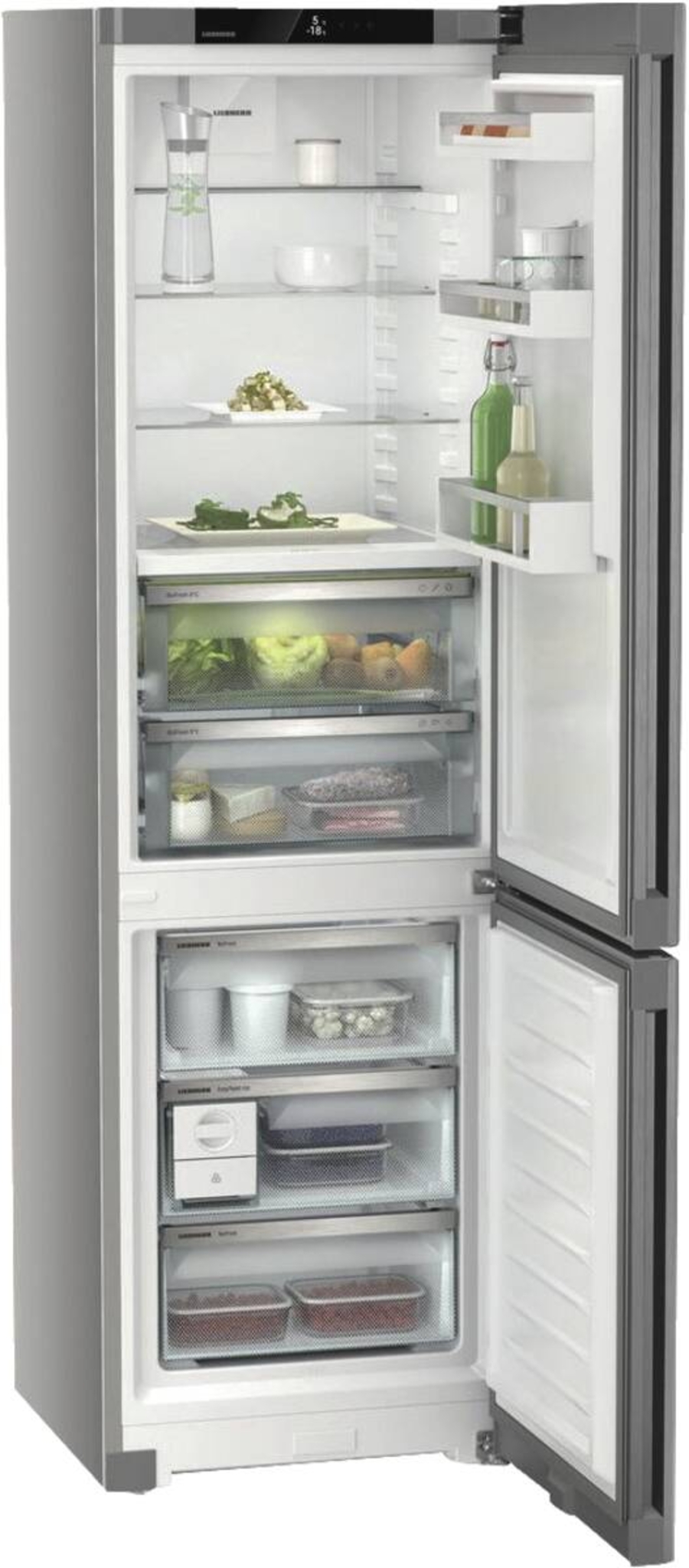 Liebherr CBNsfc 572i Plus Kühl-Gefrierkombination mit BioFresh und NoFrost, Stahlgrau