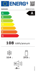 Samsung RB38C607AB1/EF Kühl-/Gefrierkombination Premium Black Steel , 203cm, 387 Liter
