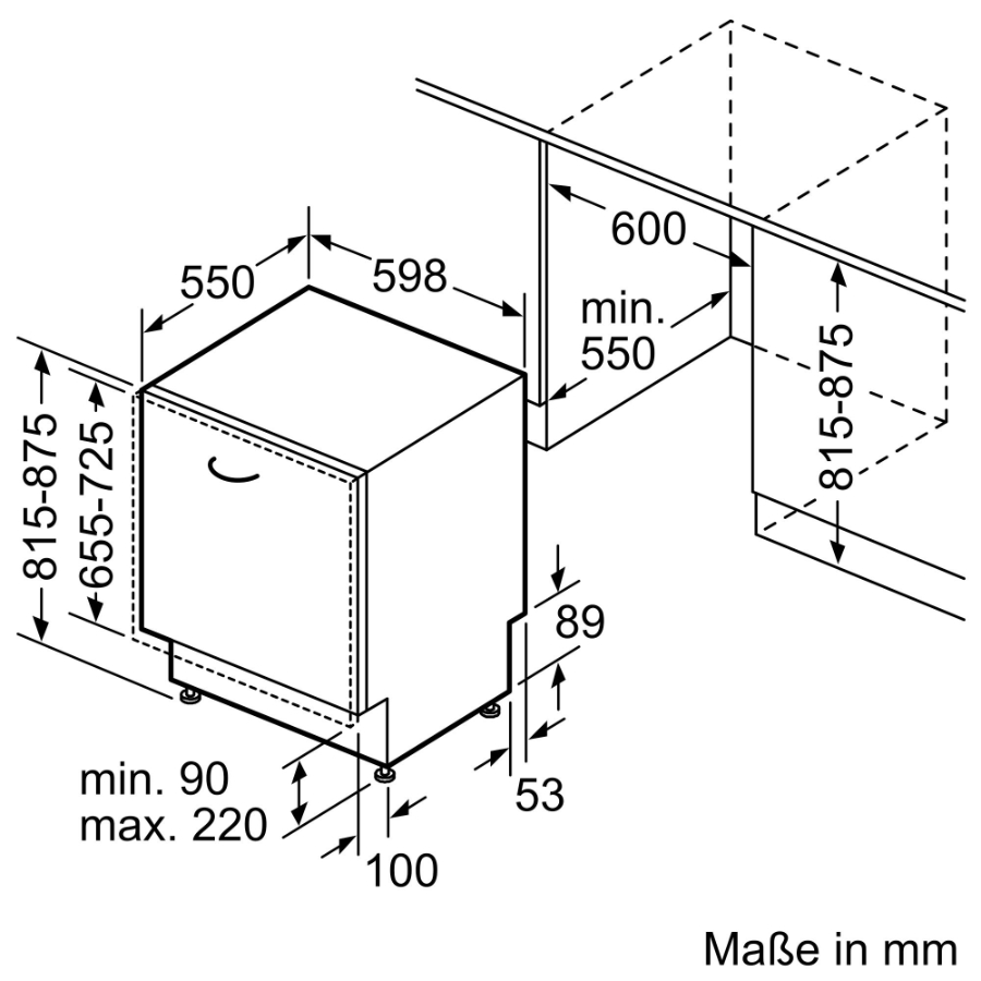 Bosch SMD8TCX01E Serie 8  Vollintegrierter Geschirrspüler 60 cm Restzeitprojektion (TimeLight),griffloses Öffnen (openAssist