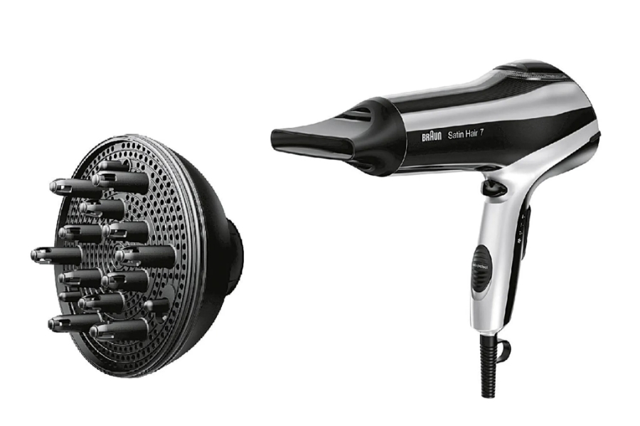 Braun Haircare HD730E Haartrockner 2200W, 3 Heizstufen, Ionisator, Diffus Schwarz-Silber