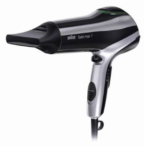 Braun Haircare HD710E Haartrockner 2200W, 3 Heizstufen, Ionisator Schwarz-Silber