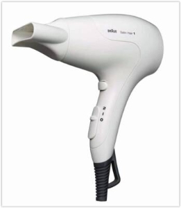 Braun Haircare HD180E Haartrockner, 1800W, 2 Leistungsstufen, Infrarot-Wä Weiss