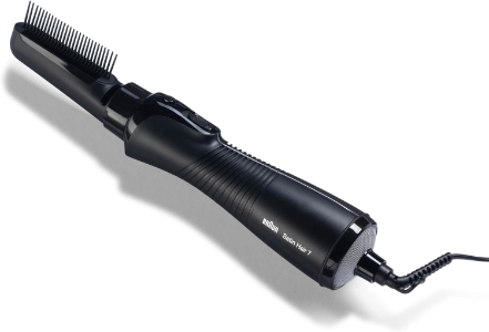 Braun Haircare AS720E Warmluft-Lockenbürste, 700W, Kamm und Bürstenaufsat Schwarz