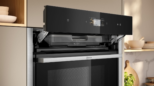 Neff B64VS71N0 N90 Einbau-Backofen mit Dampfunterstützung  Slide & Hide®,Pyrolyse,Edelstahl/Schwarz