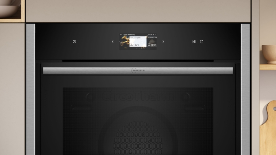 Neff B64VS71N0 N90 Einbau-Backofen mit Dampfunterstützung  Slide & Hide®,Pyrolyse,Edelstahl/Schwarz