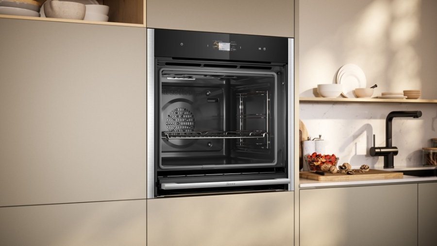 Neff B64VS71N0 N90 Einbau-Backofen mit Dampfunterstützung  Slide & Hide®,Pyrolyse,Edelstahl/Schwarz