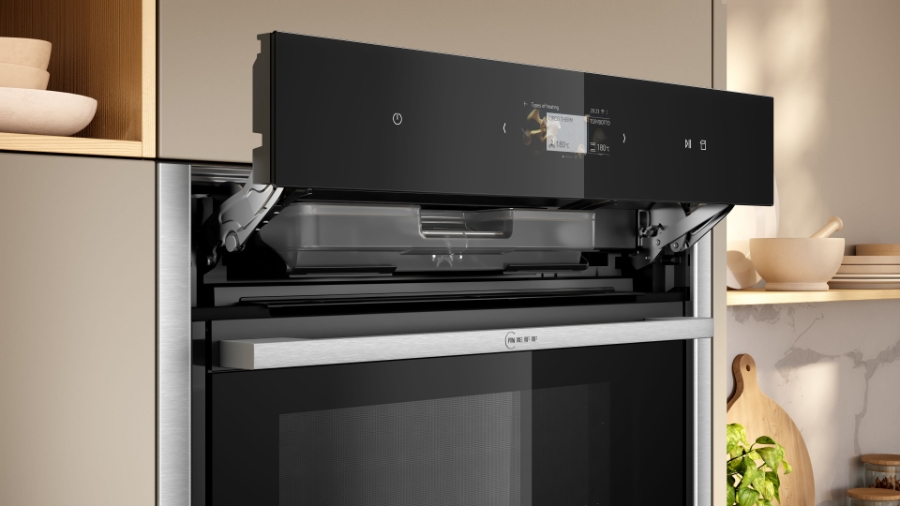 Neff B64VS71N0 N90 Einbau-Backofen mit Dampfunterstützung  Slide & Hide®,Pyrolyse,Edelstahl/Schwarz